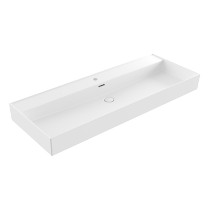 Bocchi Milano 120 cm Mat Beyaz Tezgah Üstü Lavabo