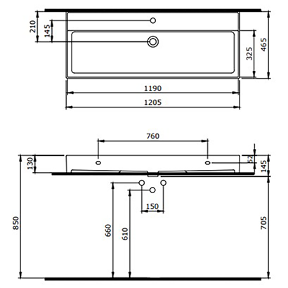 Bocchi Milano 120 cm Mat Kahve Tezgah Üstü Lavabo