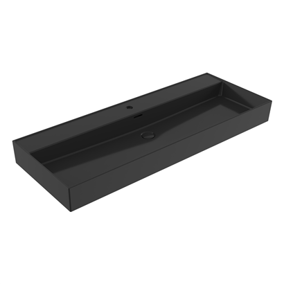Bocchi Milano 120 cm Parlak Siyah Tezgah Üstü Lavabo