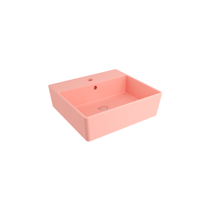 Bocchi Milano 50 cm Çanak Lavabo Batarya Delikli Mat Somon
