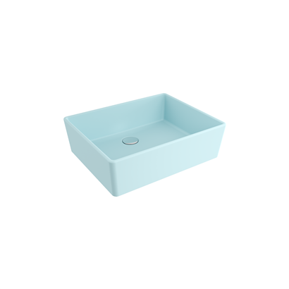 Bocchi Milano 50 cm Çanak Lavabo Mat Buz Mavisi