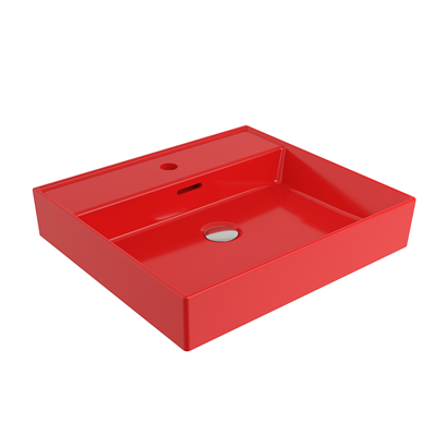 Bocchi Milano 50 cm Lavabo Batarya Delikli Parlak Kırmızı