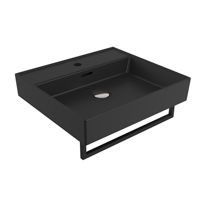 Bocchi Milano 50 cm Lavabo Batarya Delikli Mat Siyah