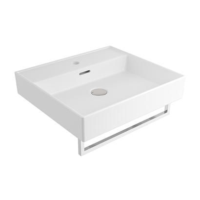 Bocchi Milano 50 cm Lavabo Batarya Delikli Mat Beyaz
