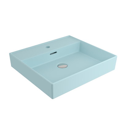 Bocchi Milano 50 cm Lavabo Batarya Delikli Mat Buz Mavisi
