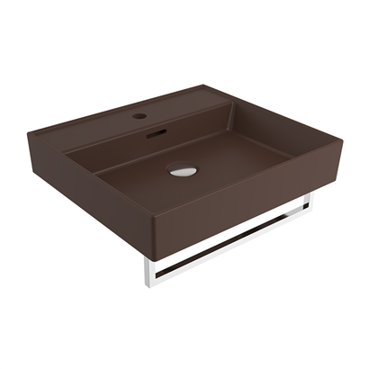 Bocchi Milano 50 cm Lavabo Batarya Delikli Mat Kahve