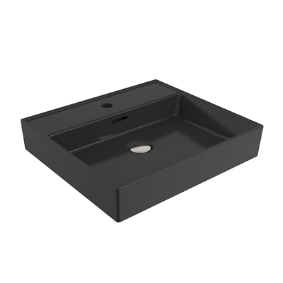 Bocchi Milano 50 cm Lavabo Batarya Delikli Parlak  Siyah