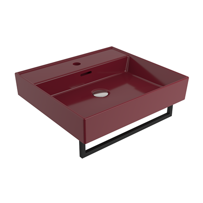 Bocchi Milano 50 cm Lavabo Batarya Delikli P. Burgonya Bordosu
