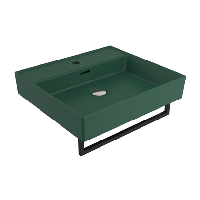 Bocchi Milano 50 cm Lavabo Batarya Delikli Mat Yeşil