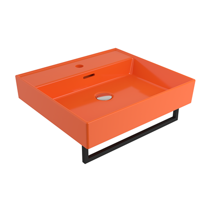 Bocchi Milano 50 cm Lavabo Batarya Delikli Parlak Turuncu