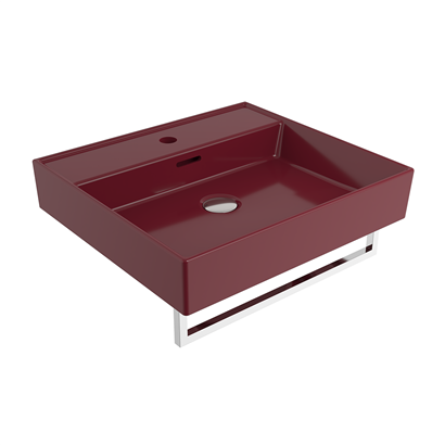 Bocchi Milano 50 cm Lavabo Batarya Delikli P. Burgonya Bordosu