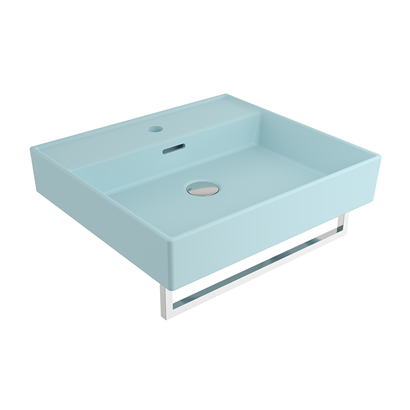 Bocchi Milano 50 cm Lavabo Batarya Delikli Mat Buz Mavisi