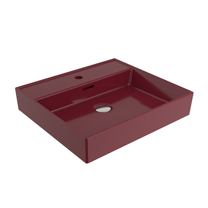 Bocchi Milano 50 cm Lavabo Batarya Delikli P. Burgonya Bordosu