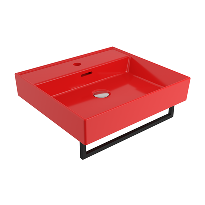 Bocchi Milano 50 cm Lavabo Batarya Delikli Parlak Kırmızı
