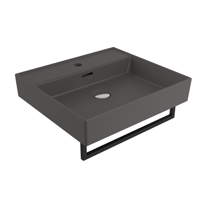 Bocchi Milano 50 cm Lavabo Batarya Delikli Mat Antrasit