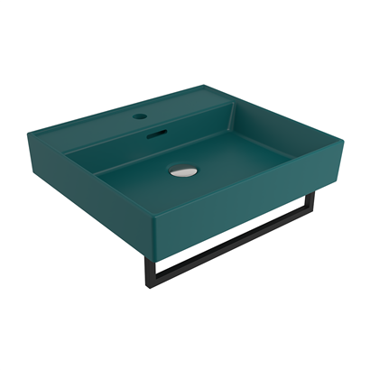 Bocchi Milano 50 cm Lavabo Batarya Delikli Mat Petrol Mavisi