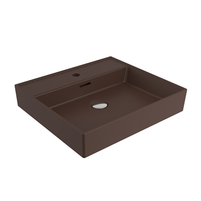Bocchi Milano 50 cm Lavabo Batarya Delikli Mat Kahve