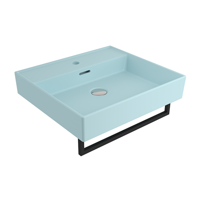 Bocchi Milano 50 cm Lavabo Batarya Delikli Mat Buz Mavisi