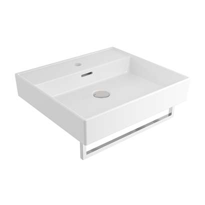Bocchi Milano 50 cm Lavabo Batarya Delikli Parlak Beyaz