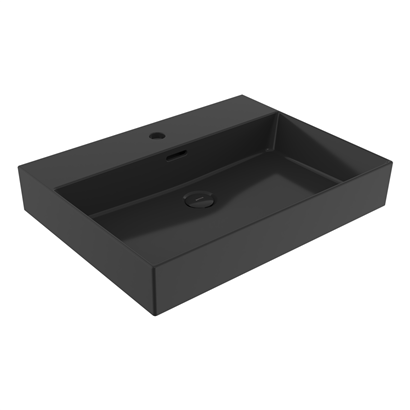 Bocchi Milano 60 cm Çanak Lavabo Parlak Siyah