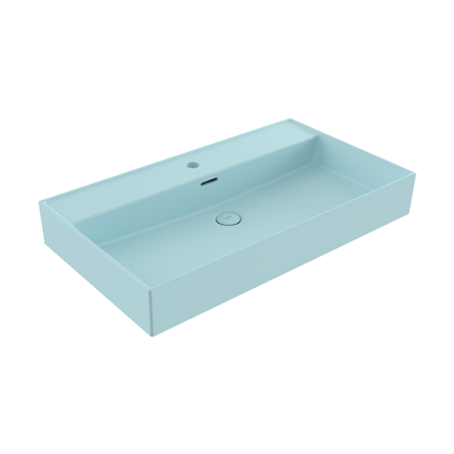 Bocchi Milano 80 cm Çanak Lavabo Mat Buz Mavisi