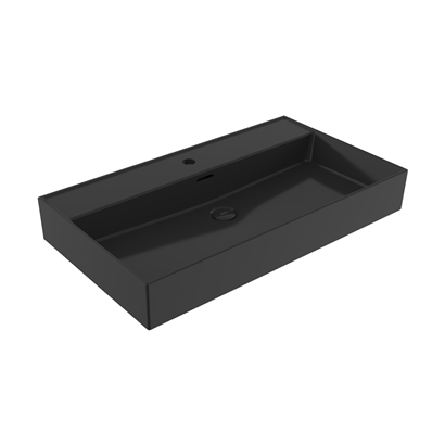 Bocchi Milano 80 cm Çanak Lavabo Parlak Siyah