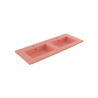 Bocchi Milano Çift Gözlü Lavabo 120 cm Mat Somon