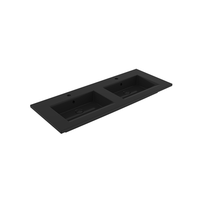 Bocchi Milano Çift Gözlü Lavabo 120 cm Parlak Siyah