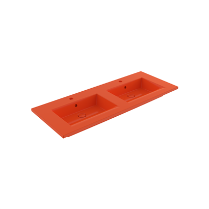 Bocchi Milano Çift Gözlü Lavabo 120 cm Parlak Turuncu