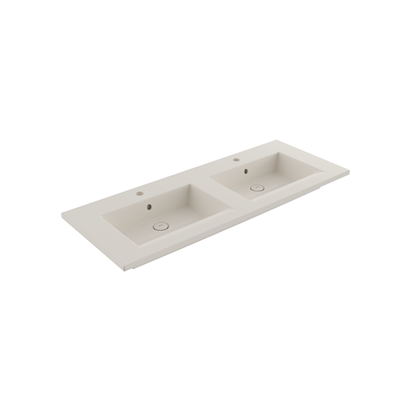 Bocchi Milano Çift Gözlü Lavabo 120 cm Parlak Bisküvi