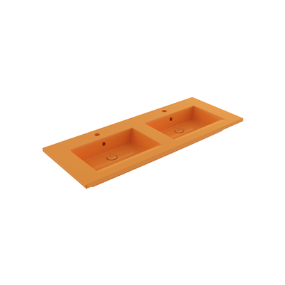Bocchi Milano Çift Gözlü Lavabo 120 cm Parlak Mandalina Sarısı