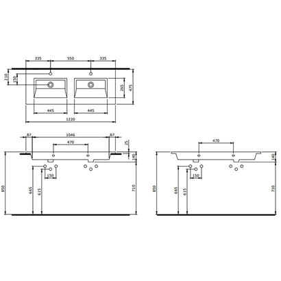 Bocchi Milano Çift Gözlü Lavabo 120 cm Parlak Mandalina Sarısı