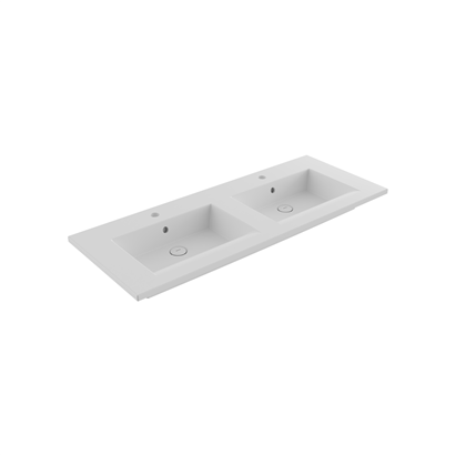 Bocchi Milano Çift Gözlü Lavabo 120 cm Mat Beyaz