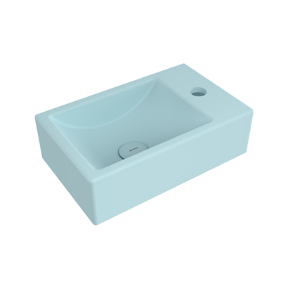 Bocchi Milano Dar Sağ Lavabo 37 cm Mat Buz Mavisi