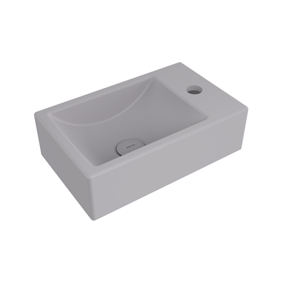 Bocchi Milano Dar Sağ Lavabo 37 cm Mat Gri