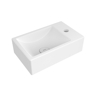 Bocchi Milano Dar Sağ Lavabo 37 cm Mat Beyaz