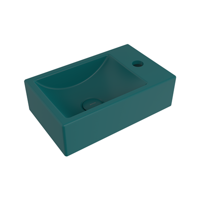 Bocchi Milano Dar Sağ Lavabo 37 cm Mat Petrol Mavisi