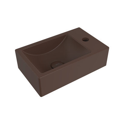 Bocchi Milano Dar Sağ Lavabo 37 cm Mat Kahve