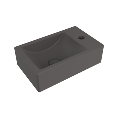 Bocchi Milano Dar Sağ Lavabo 37 cm Mat Antrasit