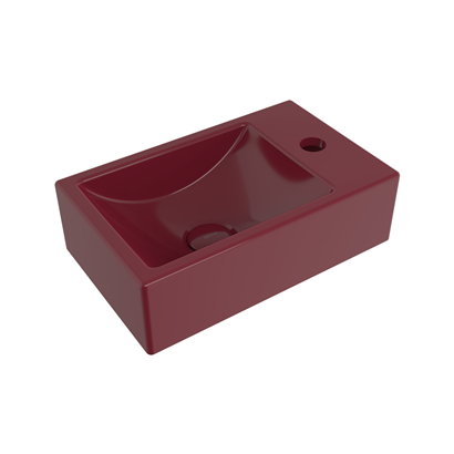 Bocchi Milano Dar Sağ Lavabo 37 cm P.Burgonya Bordosu