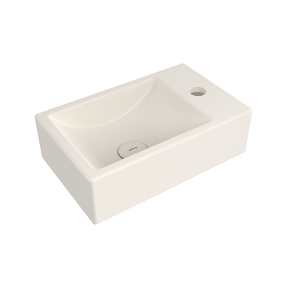 Bocchi Milano Dar Sağ Lavabo 37 cm Parlak Bisküvi