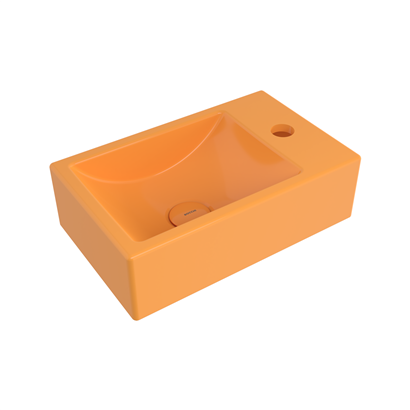 Bocchi Milano Dar Sağ Lavabo 37 cm Parlak Mandalina Sarısı