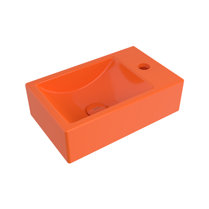 Bocchi Milano Dar Sağ Lavabo 37 cm Parlak Turuncu
