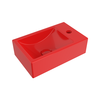 Bocchi Milano Dar Sağ Lavabo 37 cm Parlak Kırmızı