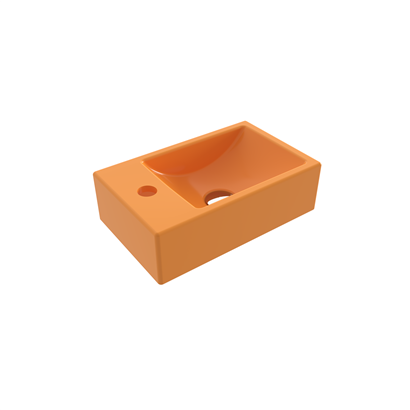 Bocchi Milano Dar Sol Lavabo 37 cm Parlak Mandalina Sarısı