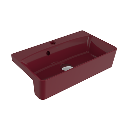 Bocchi Milano Dar Yarım Tezgah Lavabo 50x30 cm P. Burgonya Bordosu