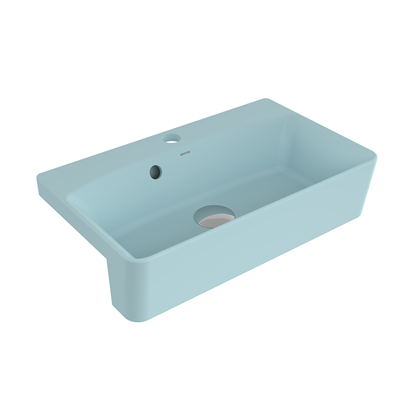 Bocchi Milano Dar Yarım Tezgah Lavabo 50x30 cm Mat Buz Mavisi