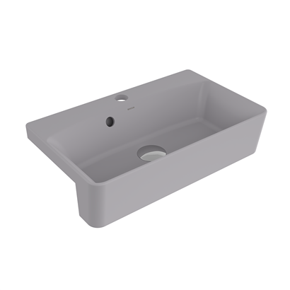 Bocchi Milano Dar Yarım Tezgah Lavabo 50x30 cm Mat Gri