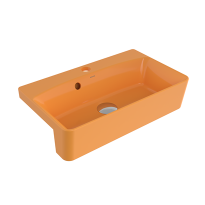 Bocchi Milano Dar Yarım Tezgah Lavabo 50x30 cm P. Mandalina Sarısı