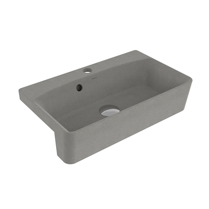Bocchi Milano Dar Yarım Tezgah Lavabo 50x30 cm Mat Beton
